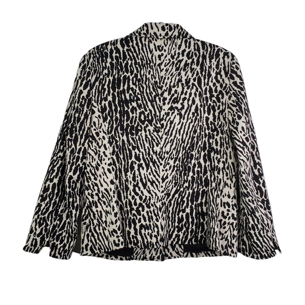 Talbots Womens Size 10 Medium Cotton Blazer Jacket Leopard Animal Print - Picture 3 of 7